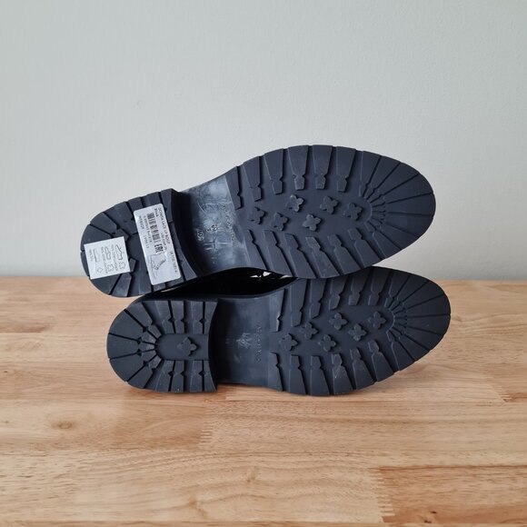 All Saints Donita Black Glossy Leather Lace Up Strappy Combat Ankle Boot US 10 - Picture 6 of 7